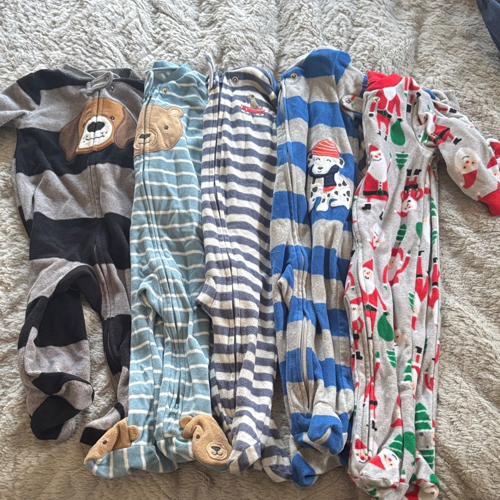 Carter's 9 month old fleece pajamas with zipper , bundle